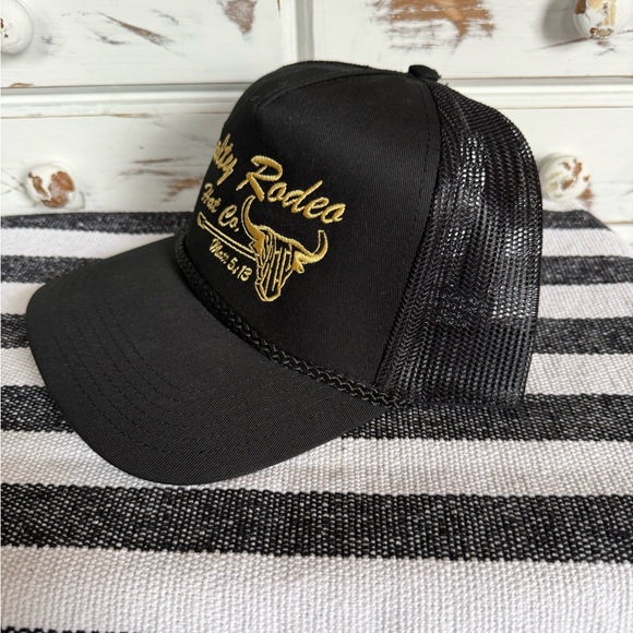 Salty Rodeo Hat The Brand Rope Black Mesh Snapback Trucker OSFA. - Picture 2 of 3